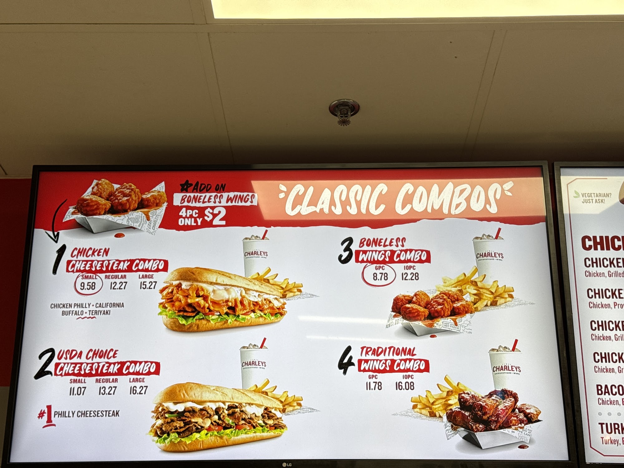 Charleys Cheesesteaks Menu