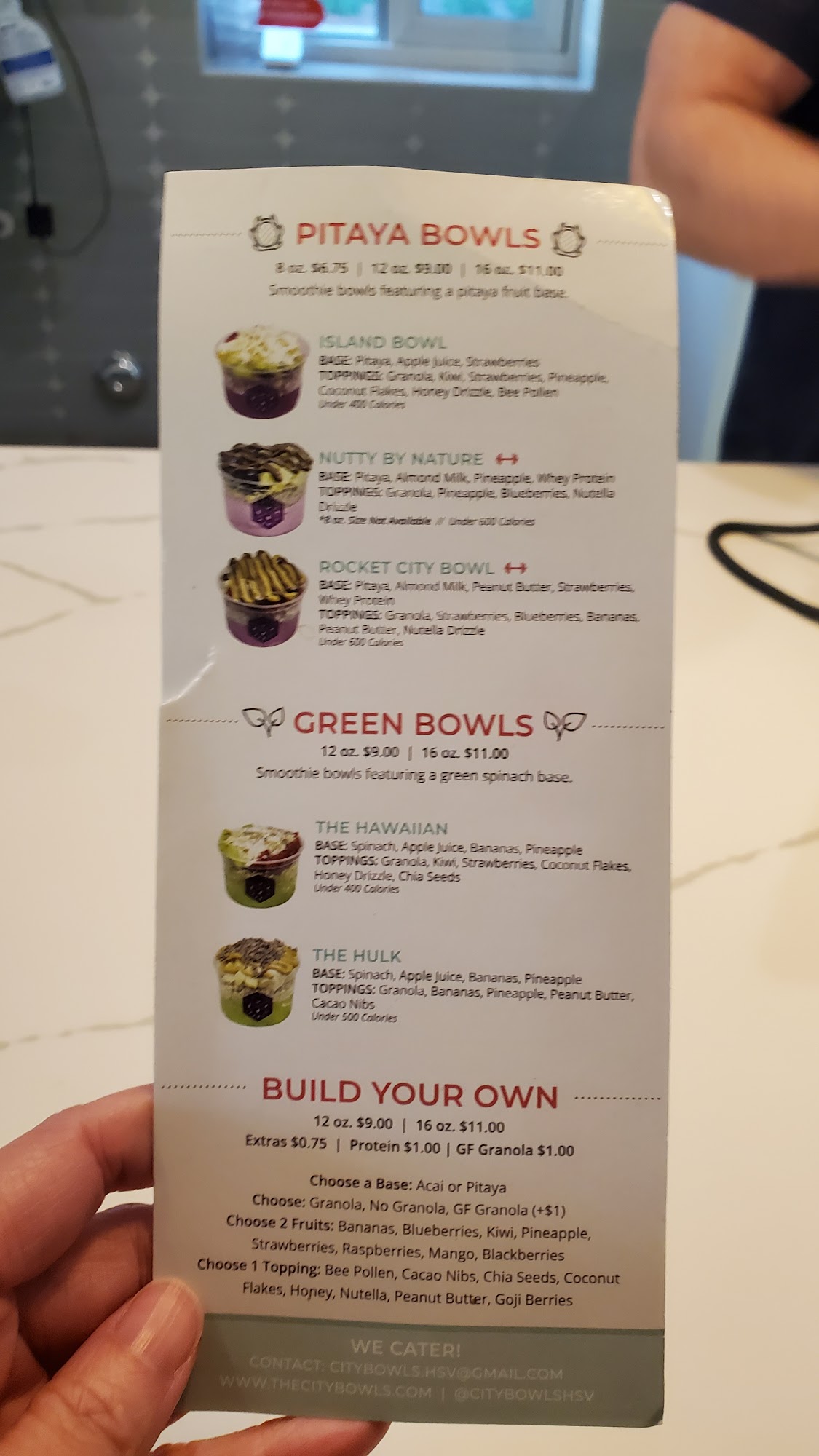 City Bowls Huntsville Menu