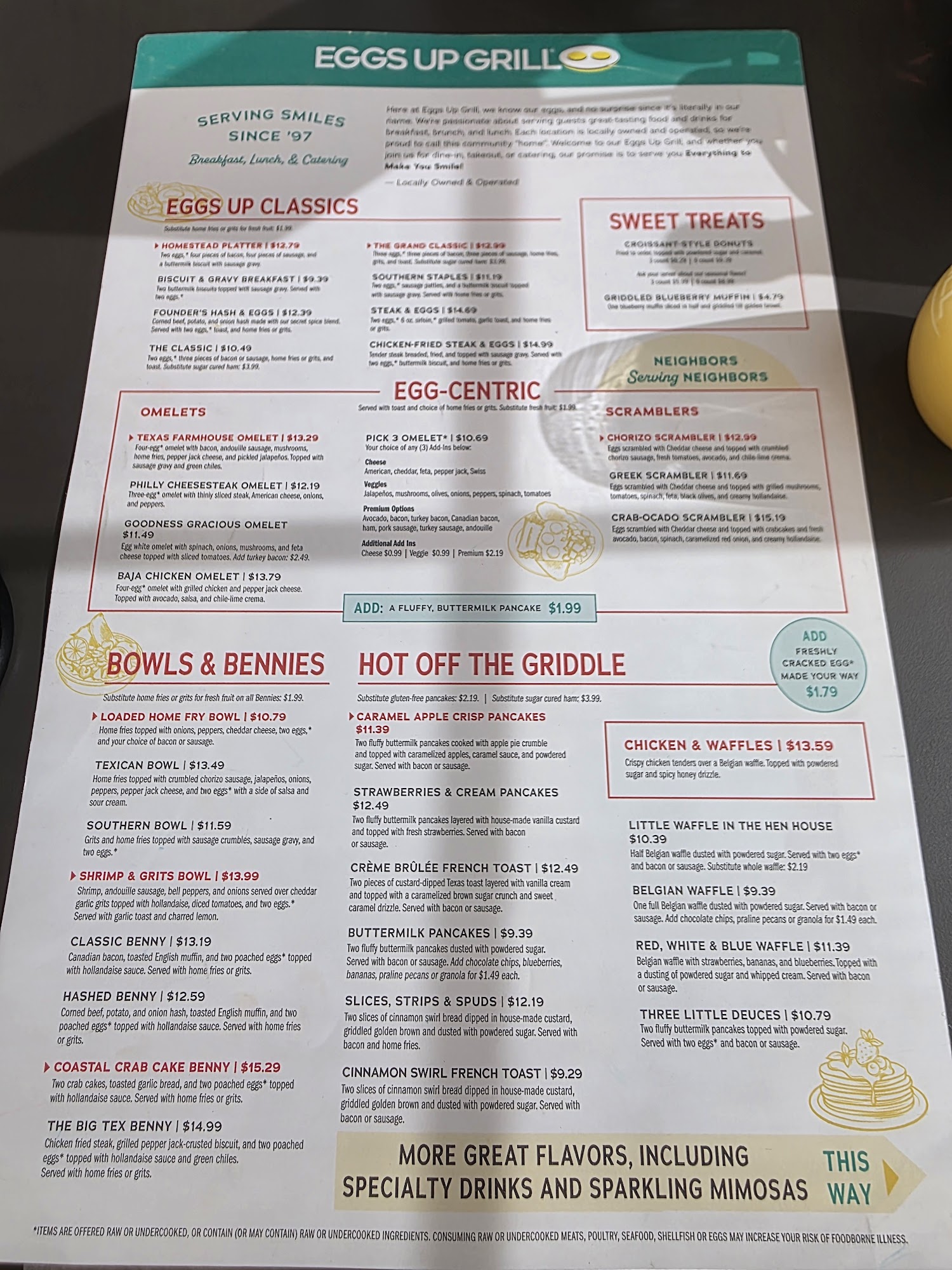 Eggs Up Grill Menu