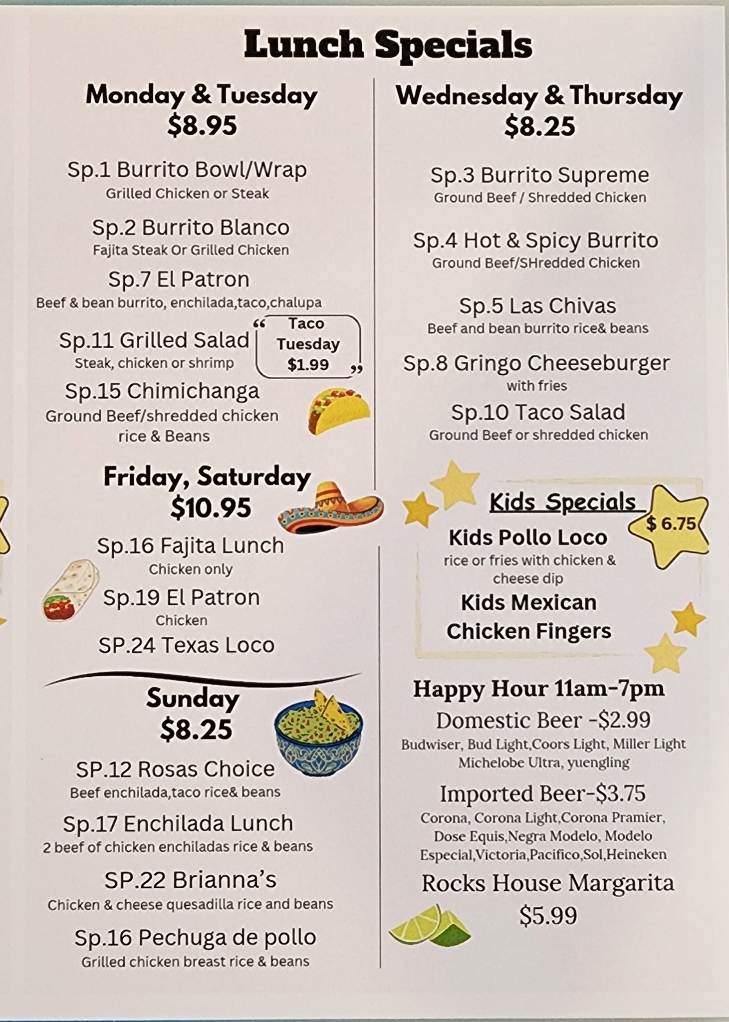 El Patron Mexican Grill Menu