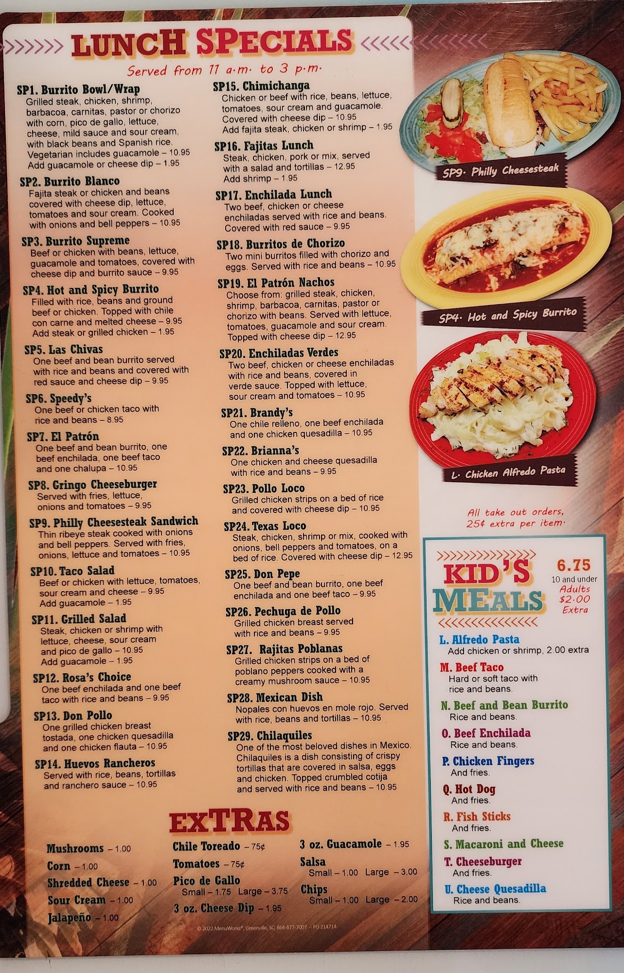 El Patron Mexican Grill Menu