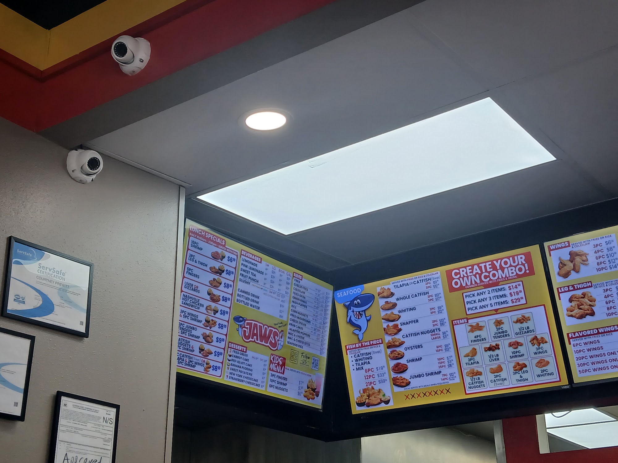 Jaws Hot Chicken and Seafood Weibel Menu