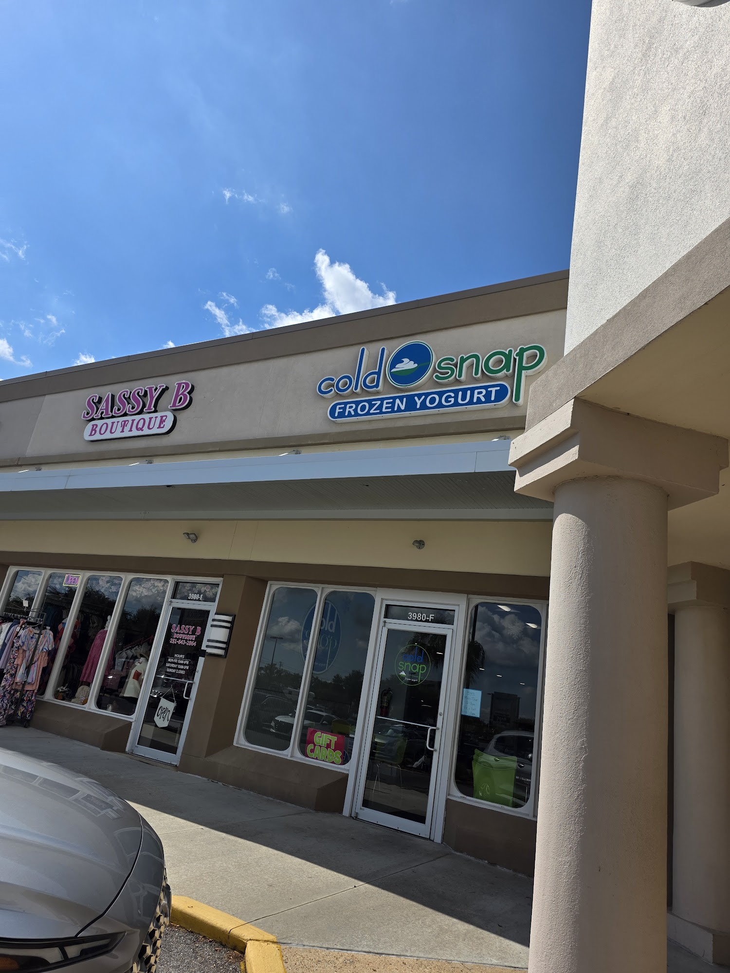 Cold Snap Frozen Yogurt Menu