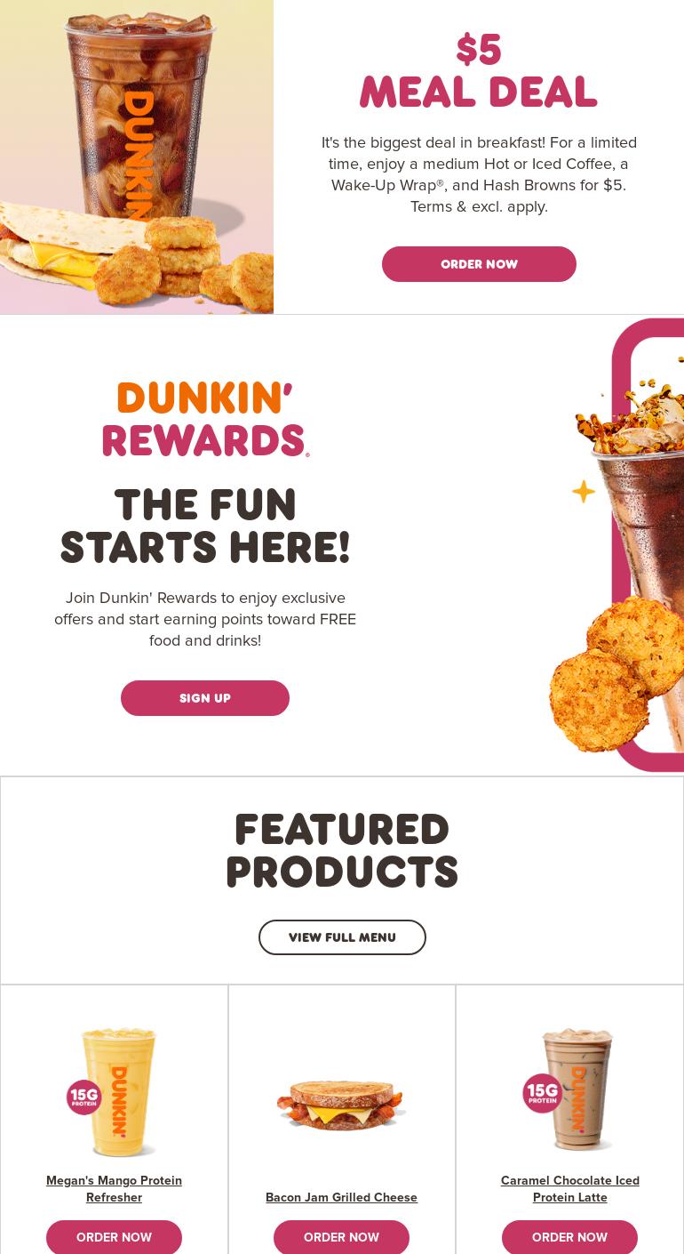 Dunkin' Menu
