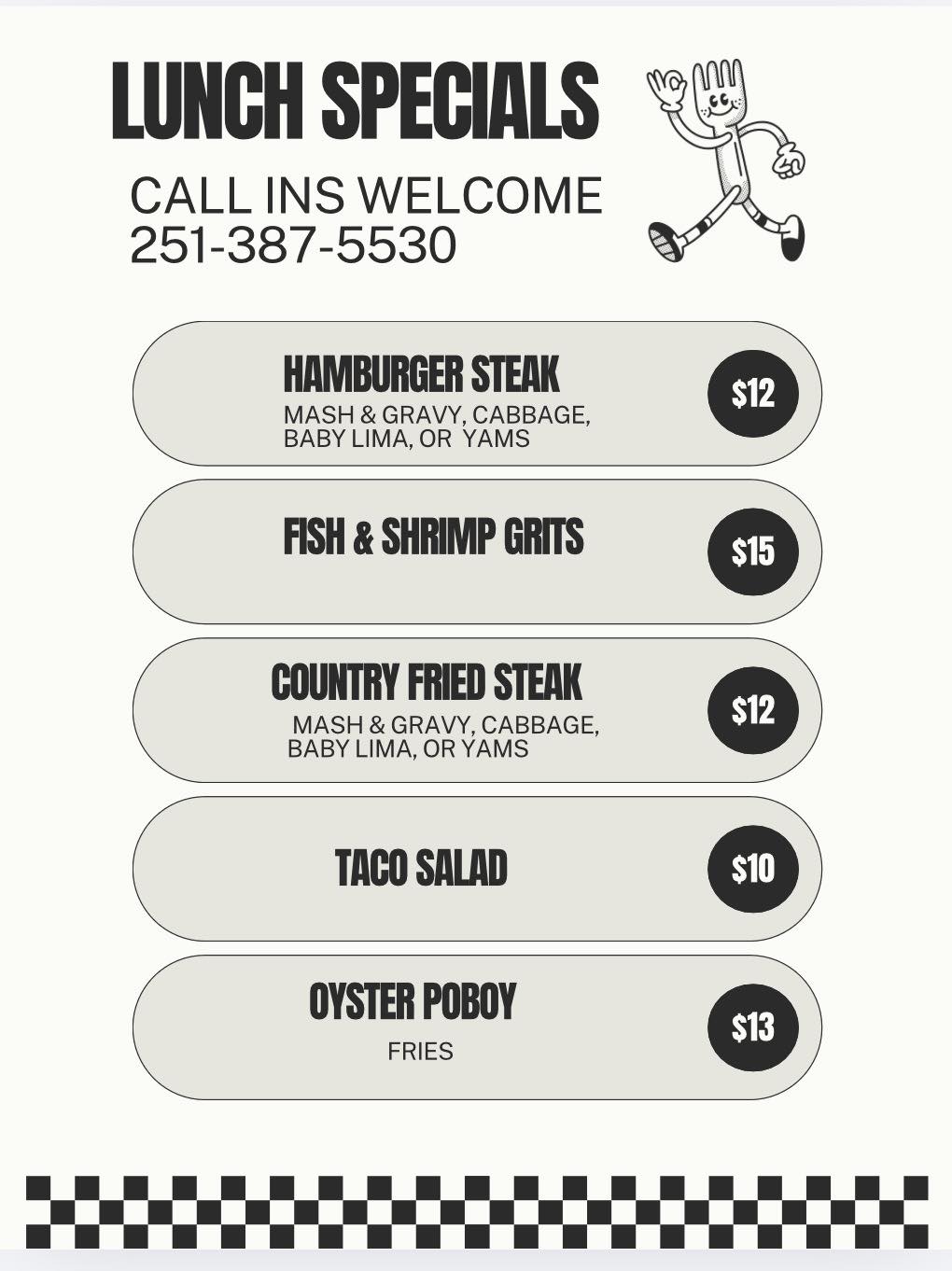 Cow Cart Kitchen Menu