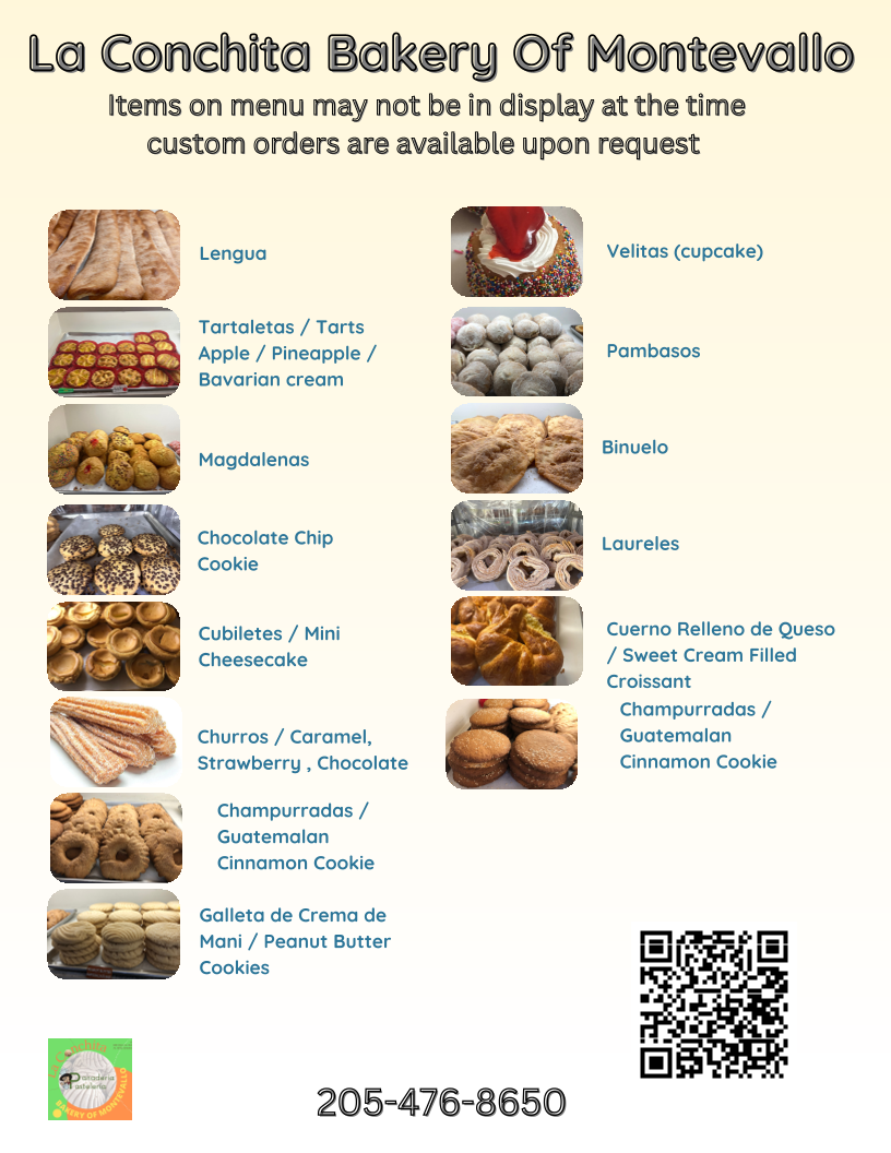 La Conchita Bakery Menu