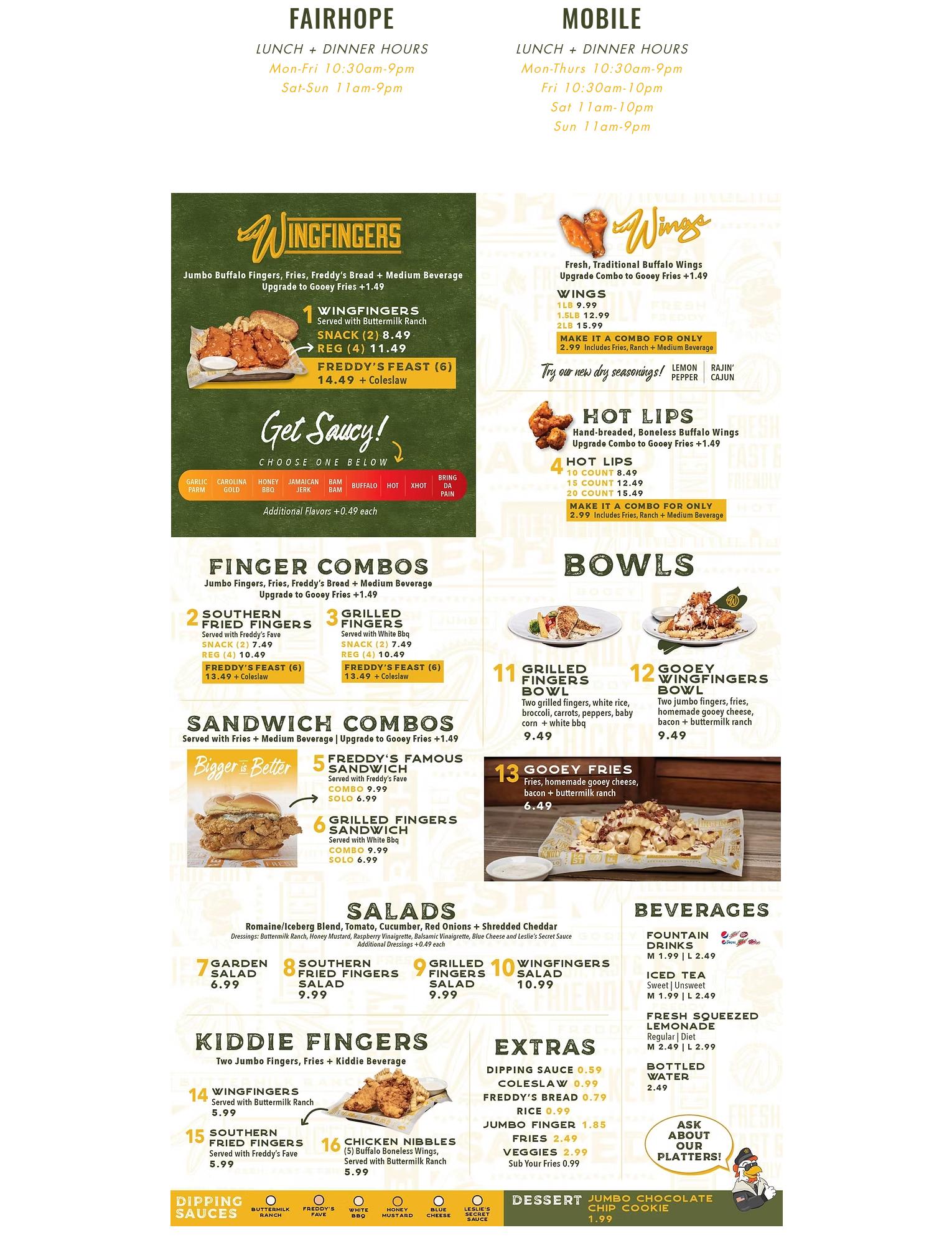 Wingfingers - Montgomery Menu