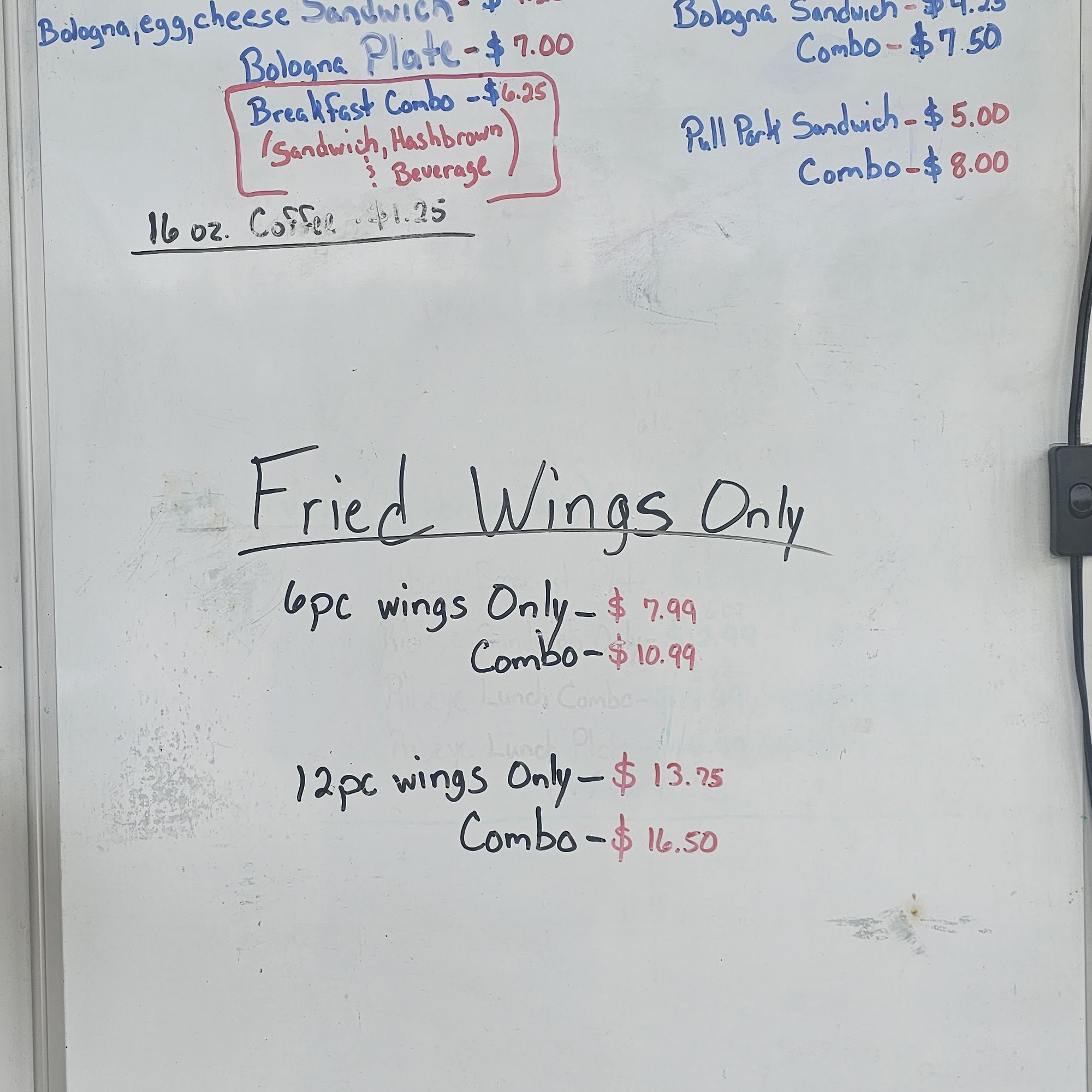 Class A Express Grill Menu