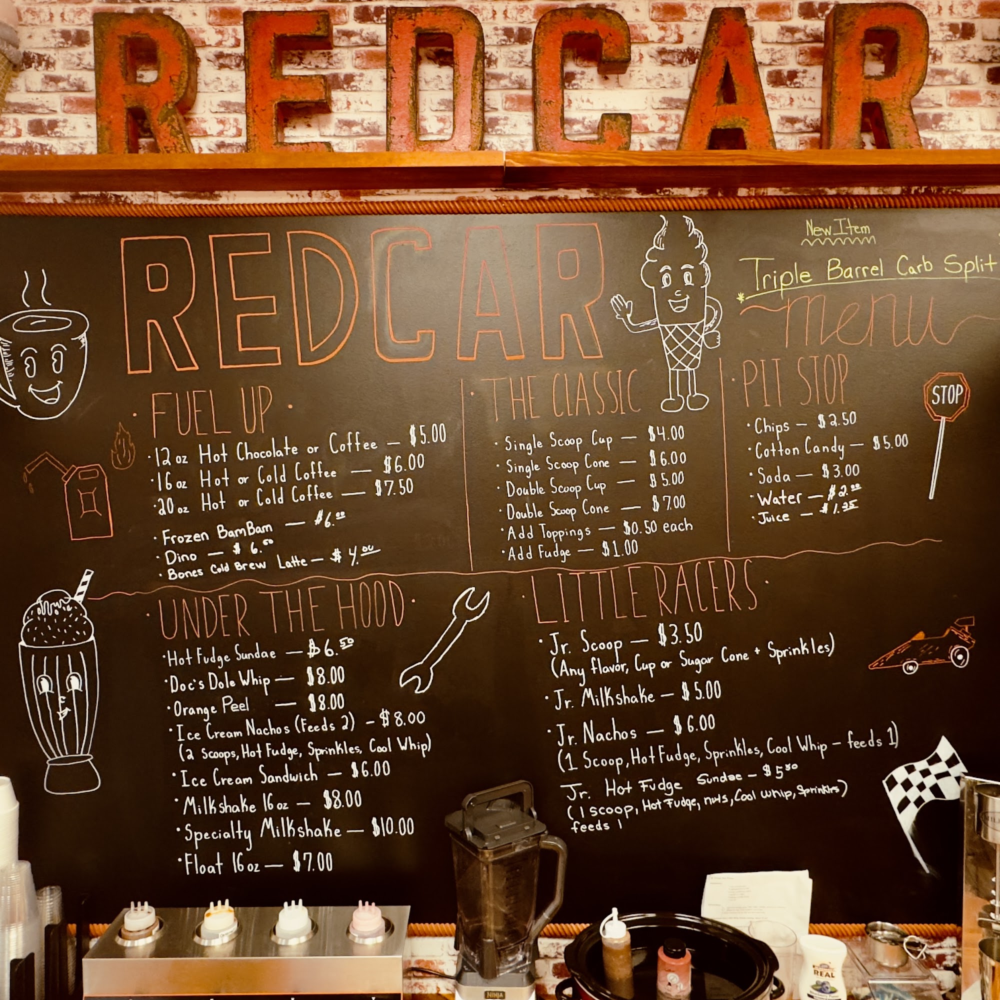 RedCar Creamery Menu