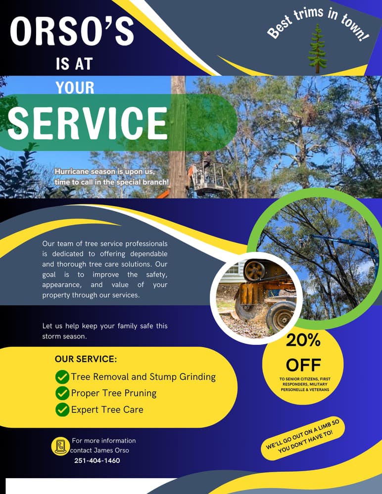 Orso Trucking & Tree Removal 2640 Coy Smith Hwy, Mt Vernon Alabama 36560