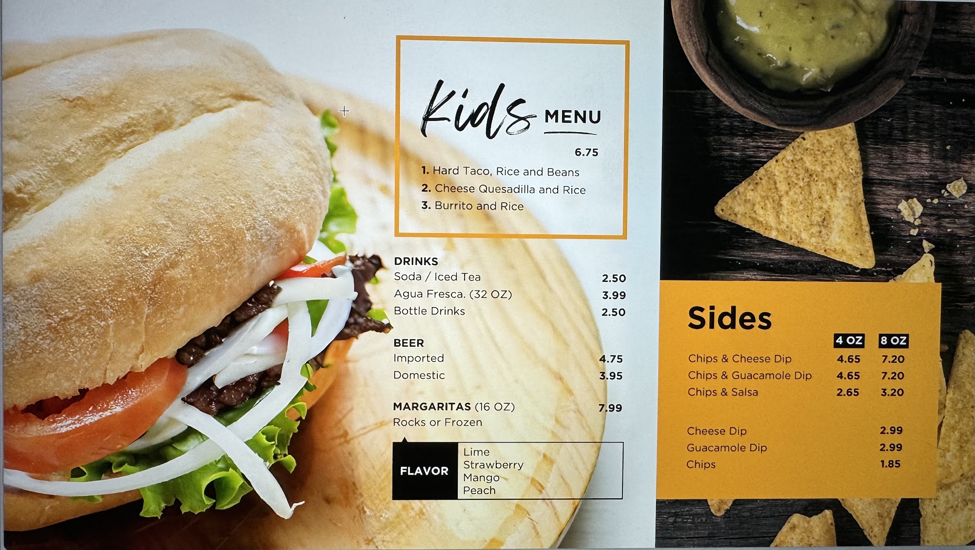 Wings & Tacos Menu