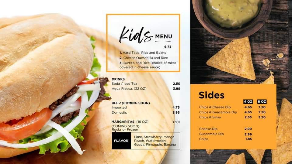 Wings & Tacos Menu