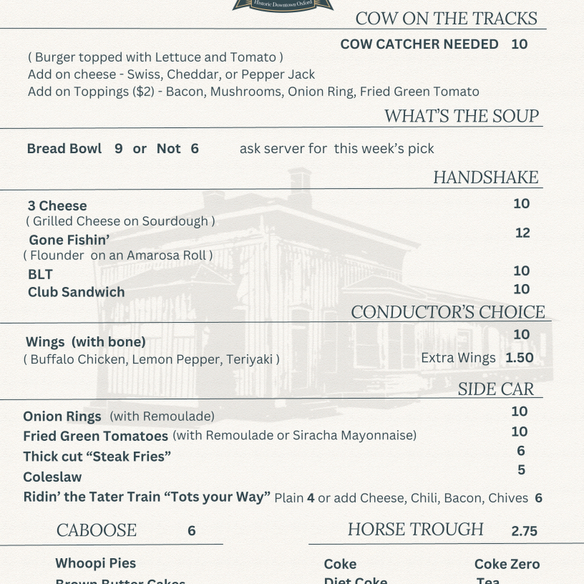 Spring Street Station Menu