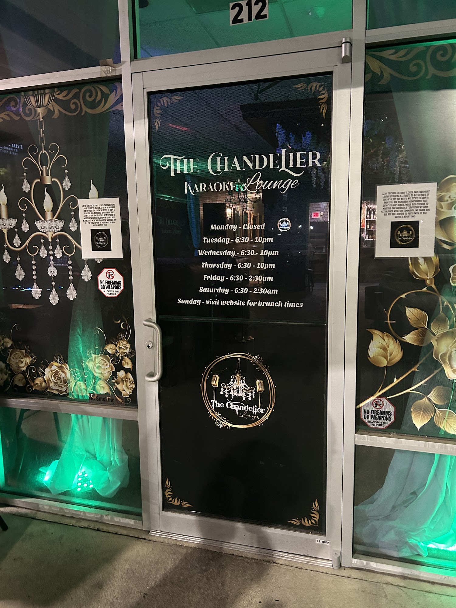 The Chandelier Lounge Menu
