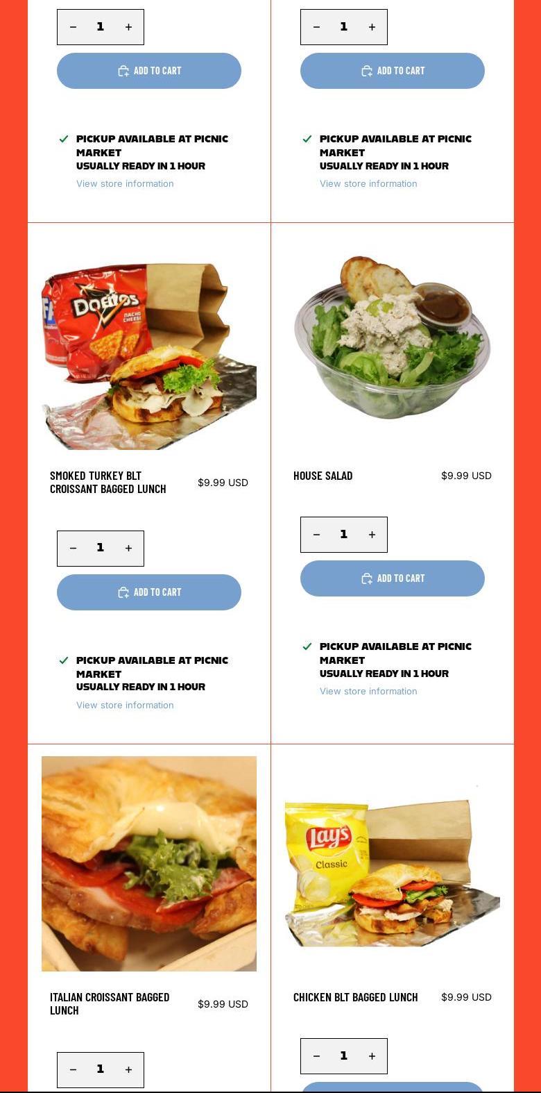 Picnic Market Menu