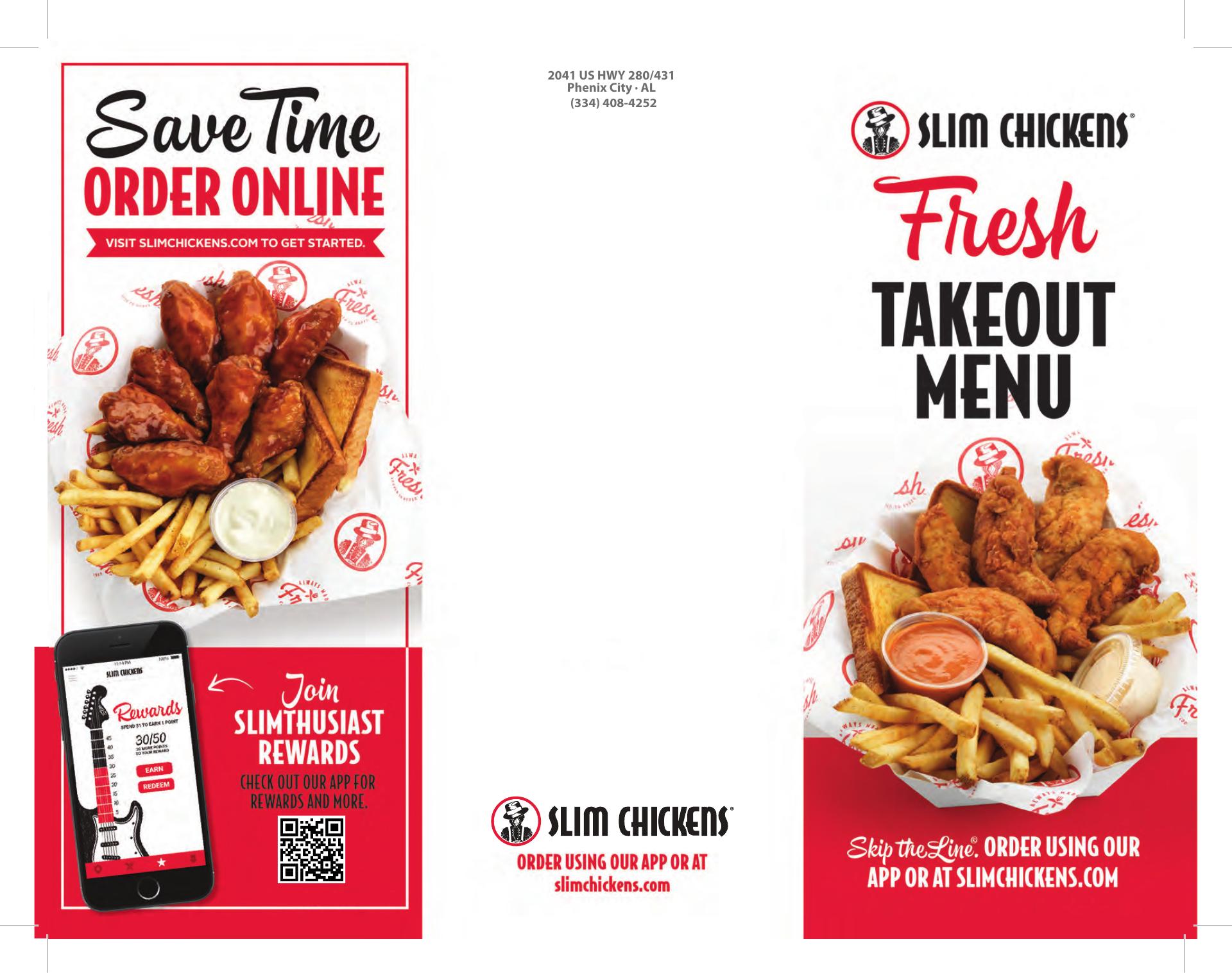 Slim Chickens Menu