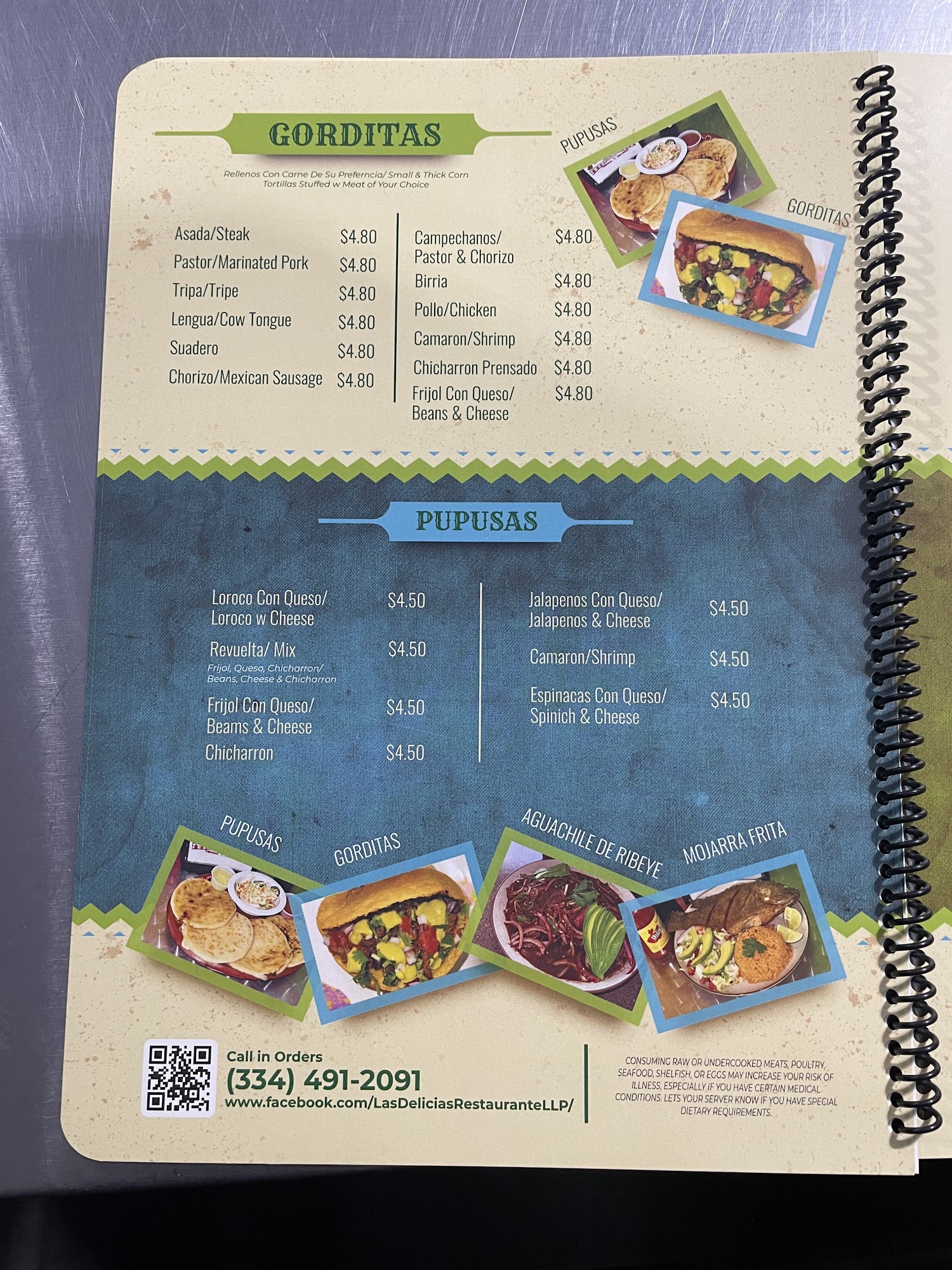 Las Delicias Neveria y Restaurante LLP Menu