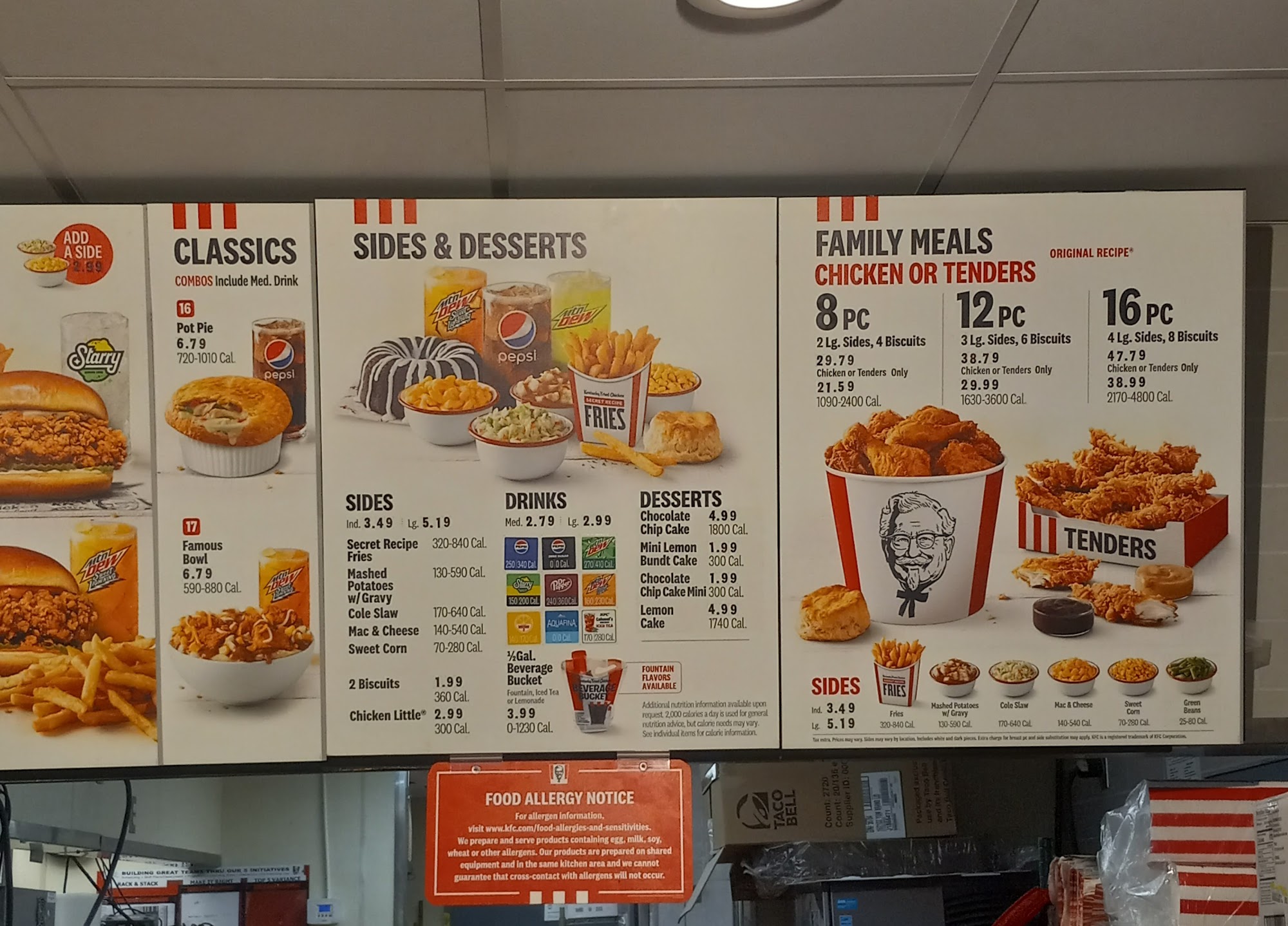 KFC Menu