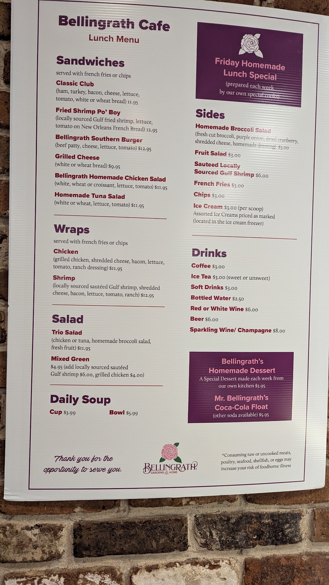 Magnolia Cafe Menu