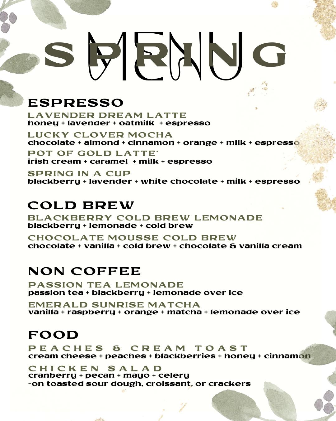Olive Coffee Company | Alma Branch Menu