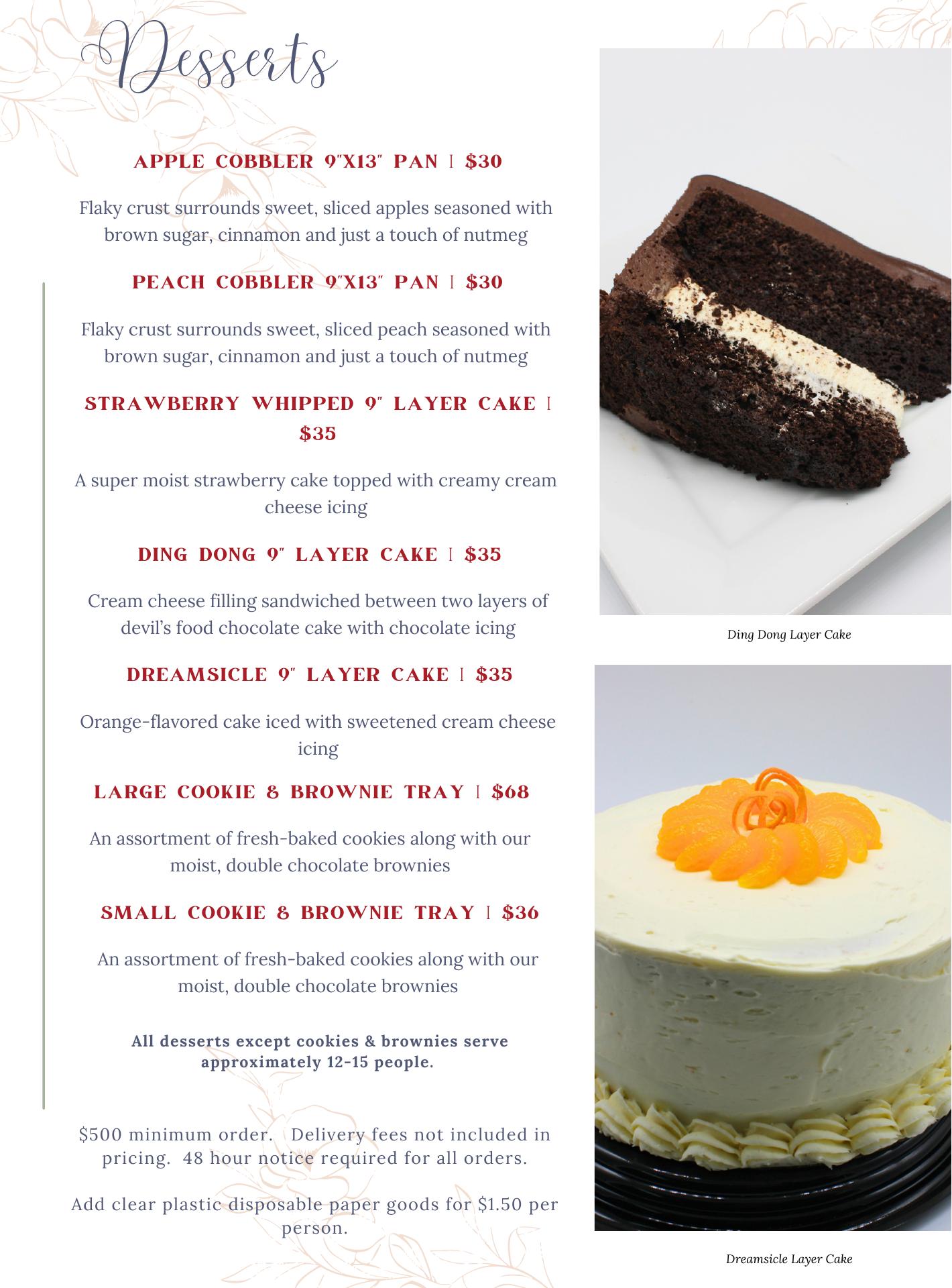 Dinner's Ready Express Catering Menu