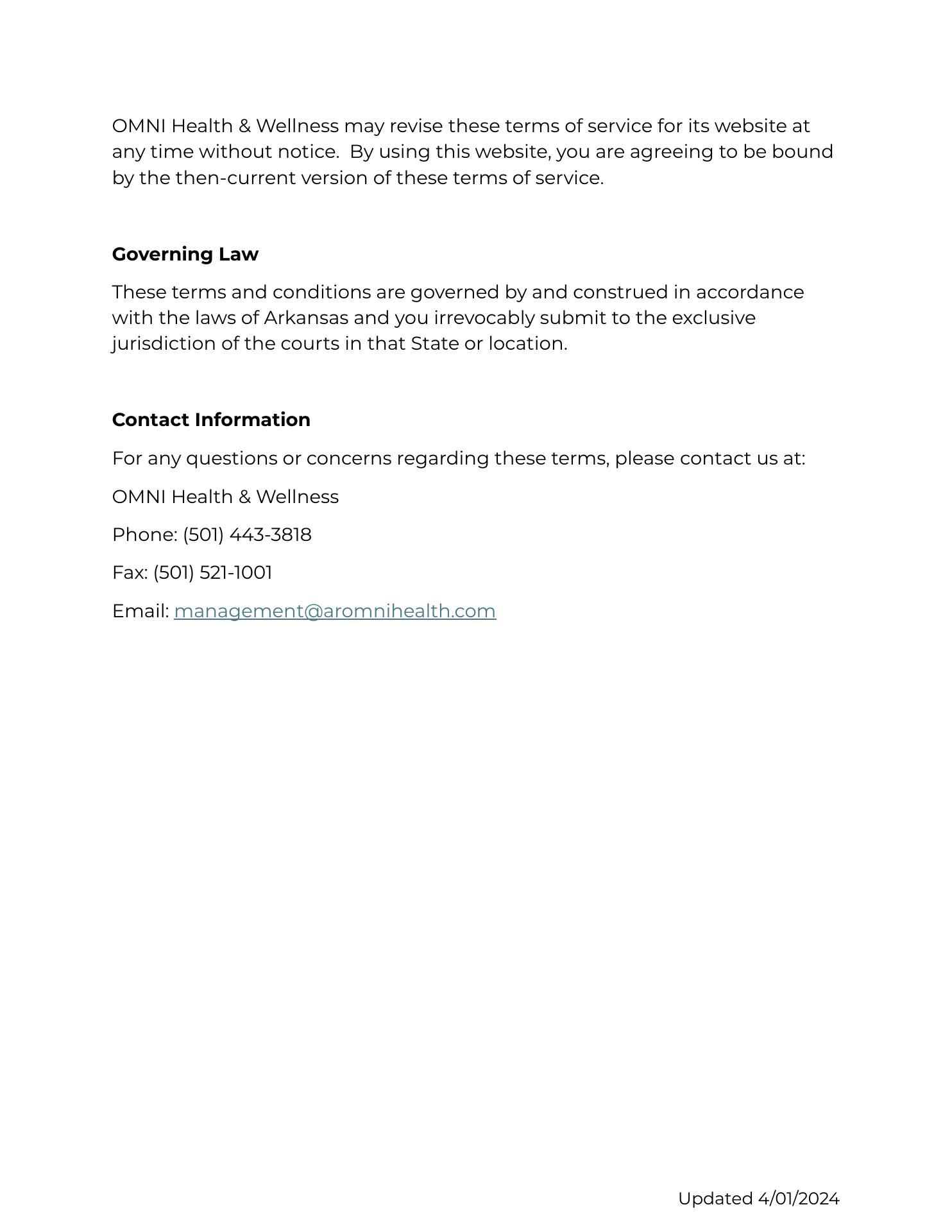 Omni Health & Wellness 2796 S 2nd St STE E, Cabot Arkansas 72023