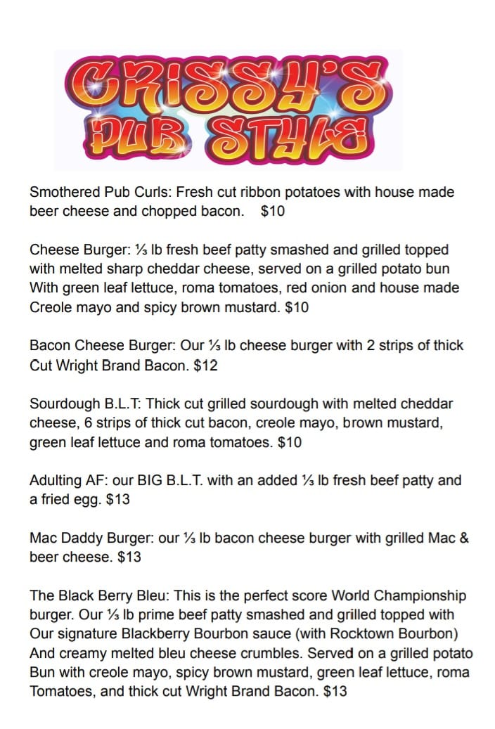 Food Truck Menu