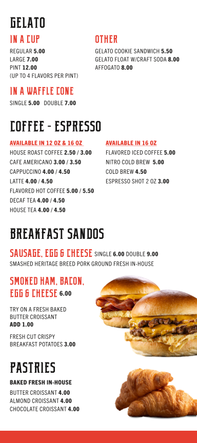 Pauly's Burgers, Fries & Gelato | Burgers In Eureka Springs, AR Menu