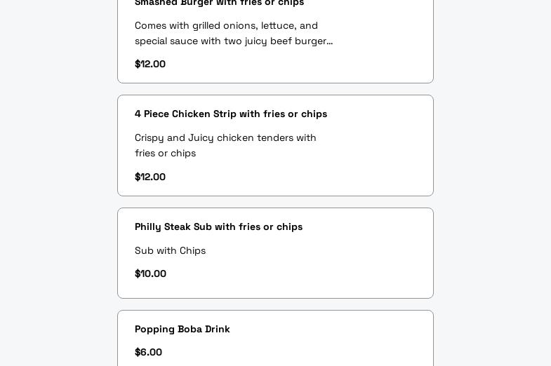 Grabby Shack Menu