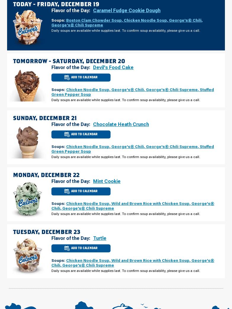 Culver’s Menu