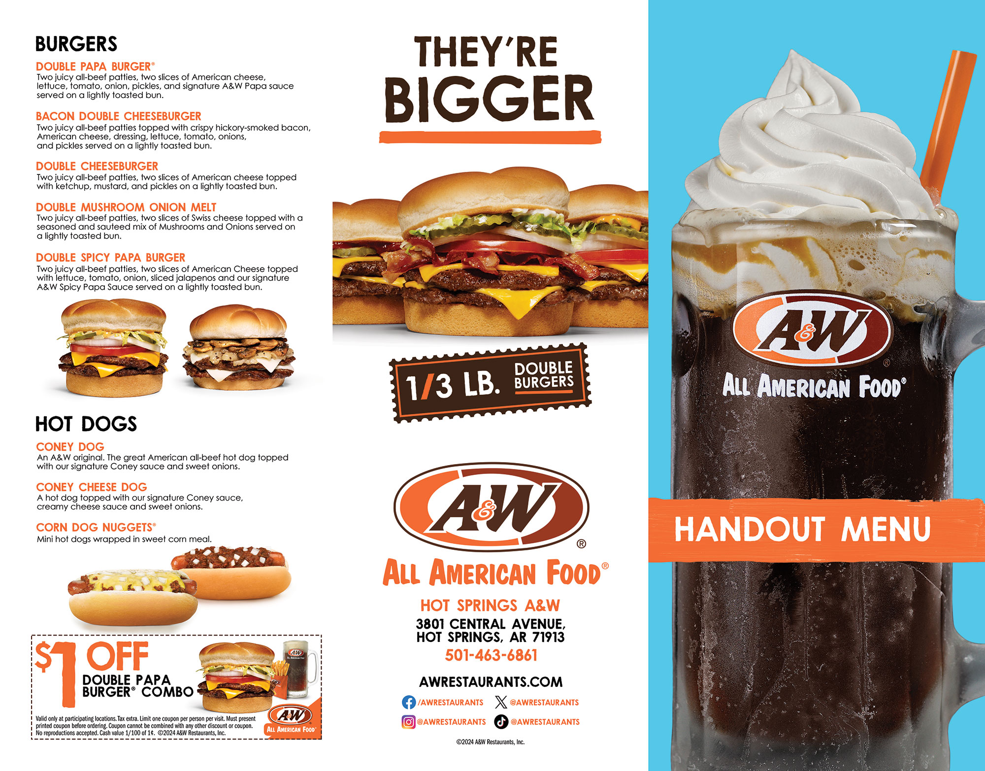 A&W Restaurants Menu