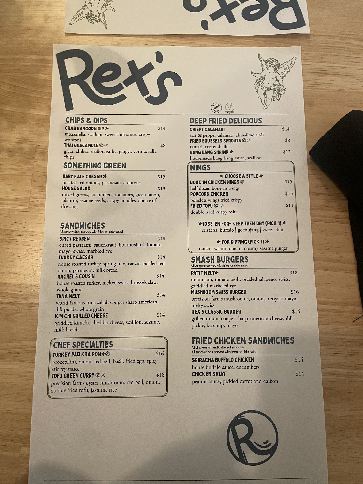 Rex's Restaurant & Bar Menu