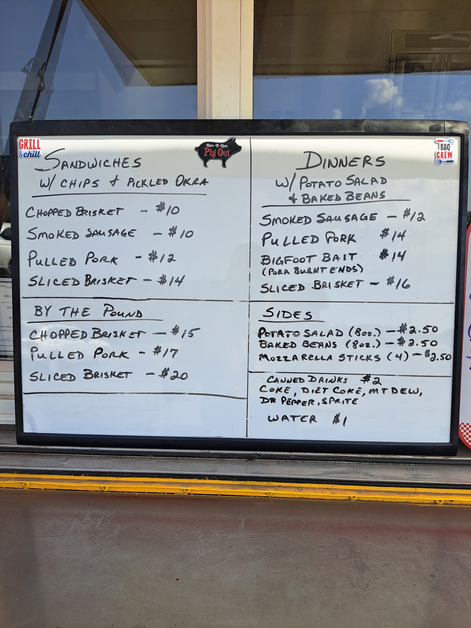 Bigfoot's Backwoods BBQ Menu