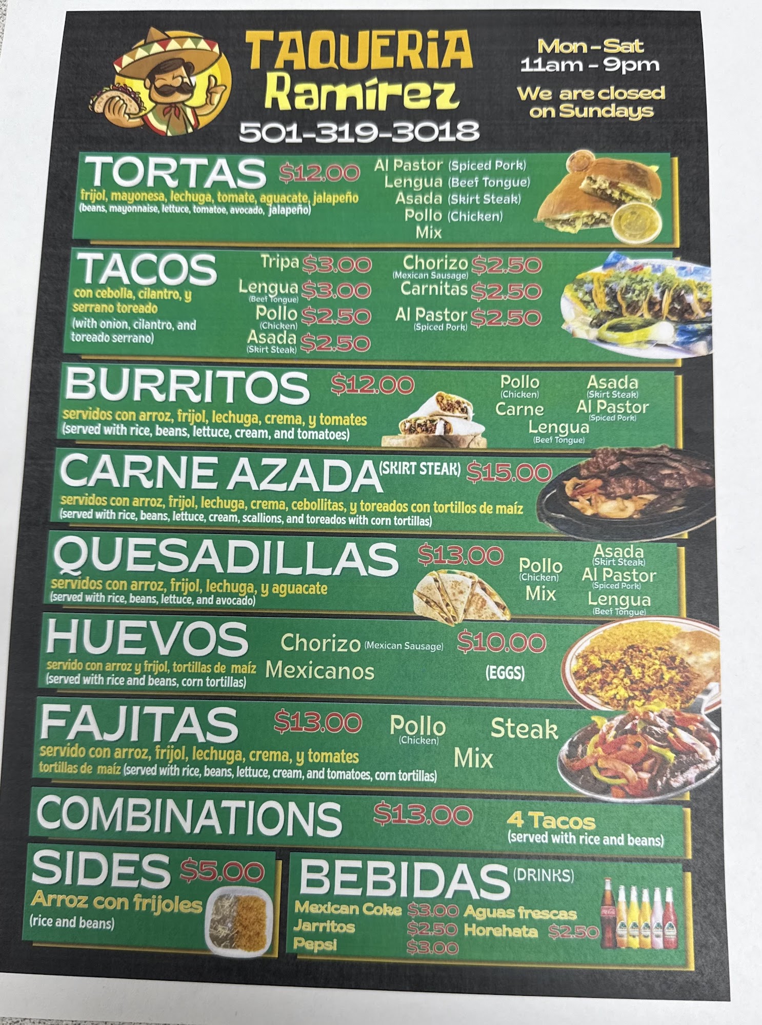 Taqueria Ramirez Menu