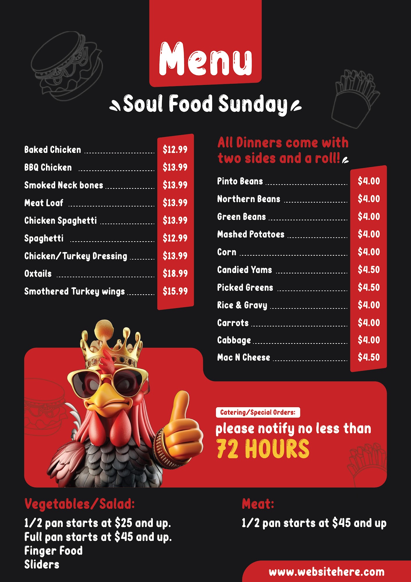 Yancy's Wingz and Thingz Menu