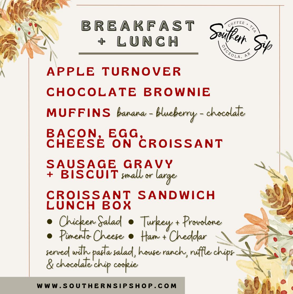 Southern Sip Menu