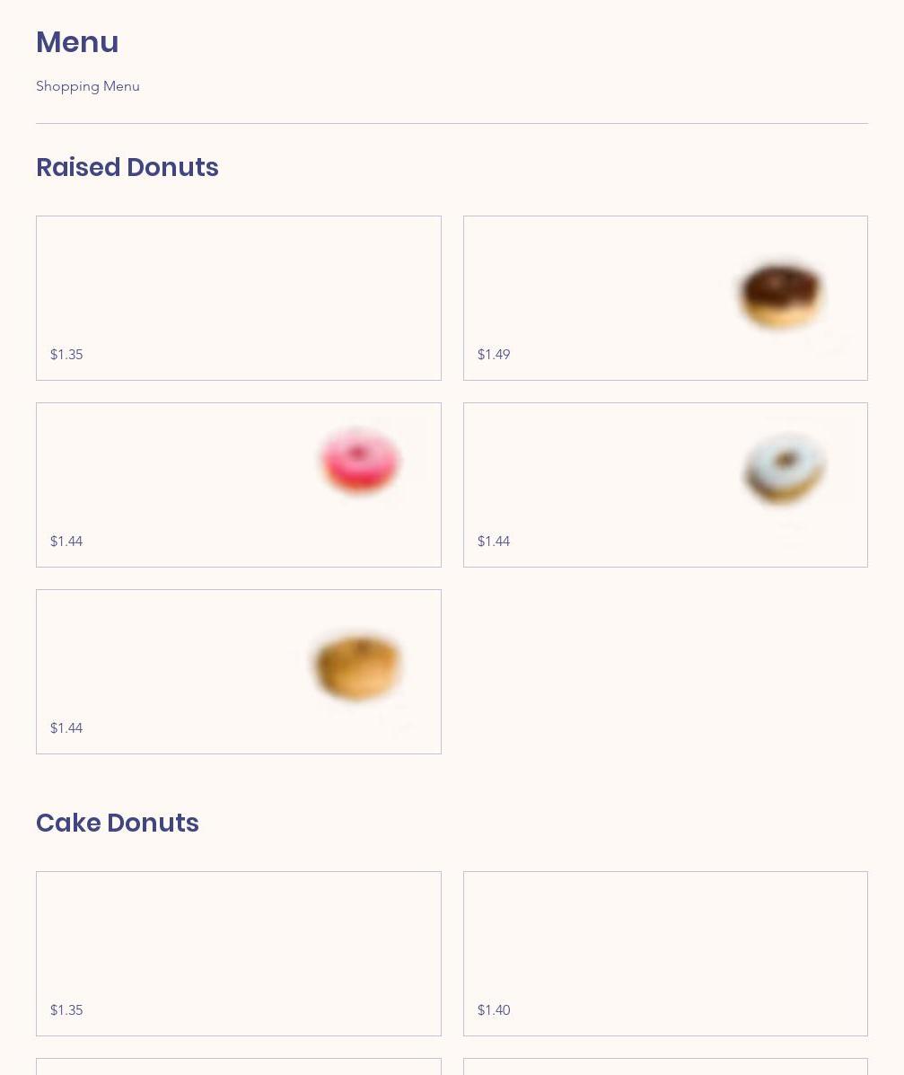 Daylight Donuts at the Ridge Menu