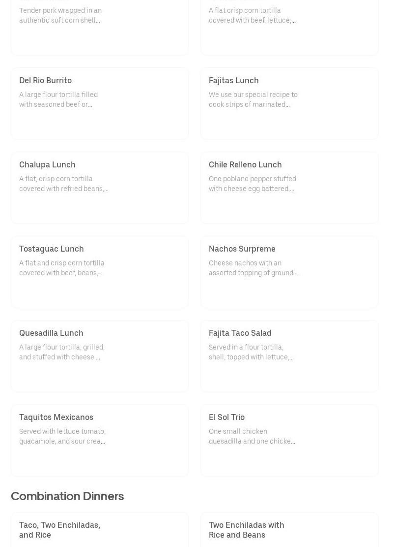 Solmecs Mexican Soul Food Menu