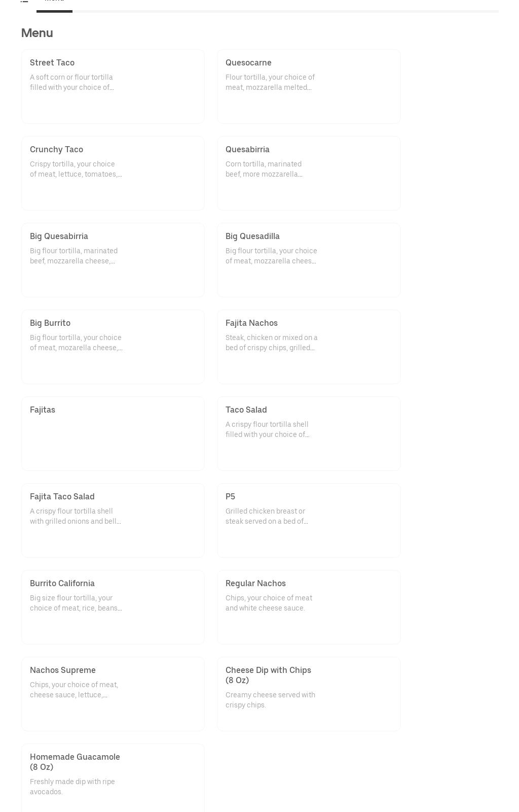Chilangos Taqueria Menu
