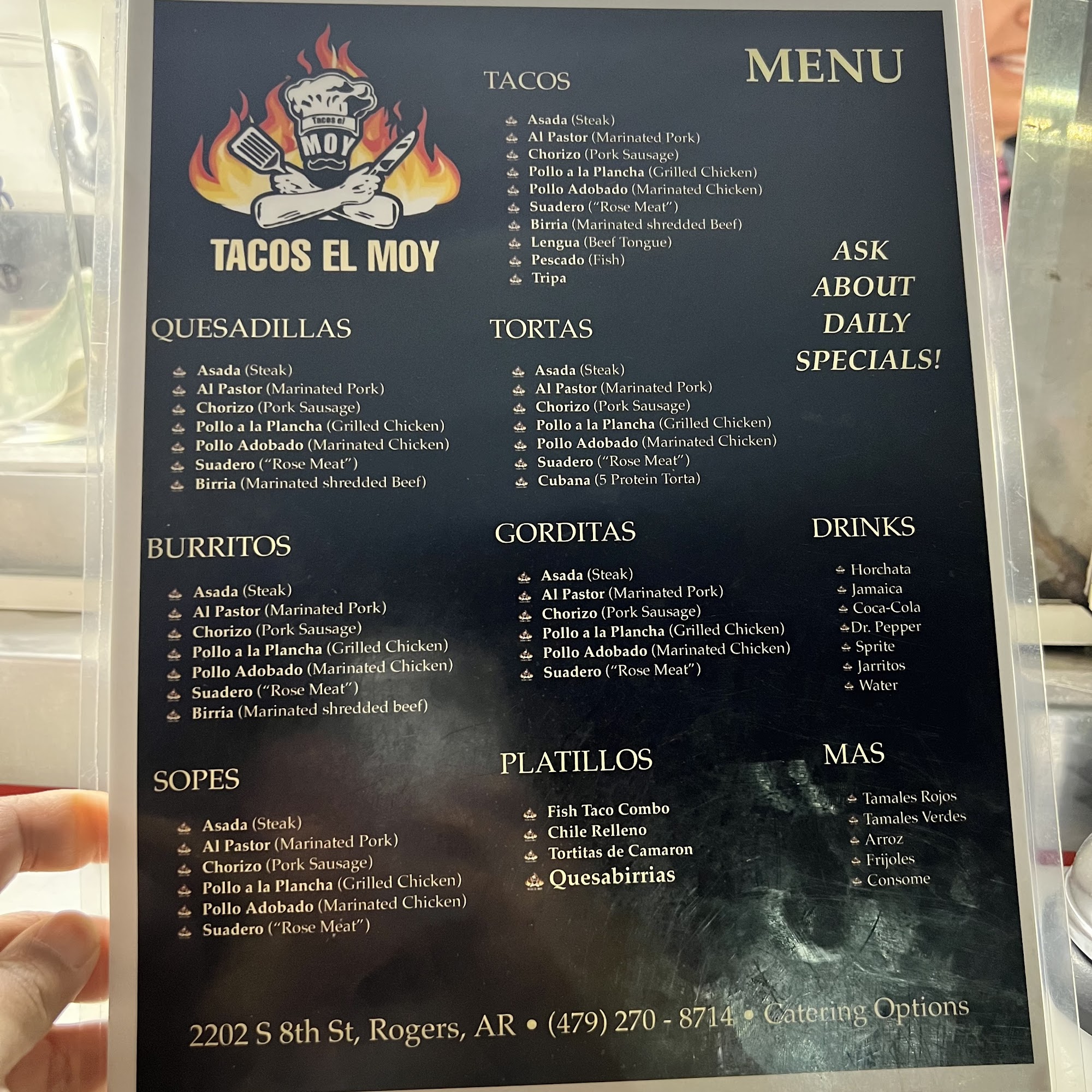 Tacos el Moy Menu