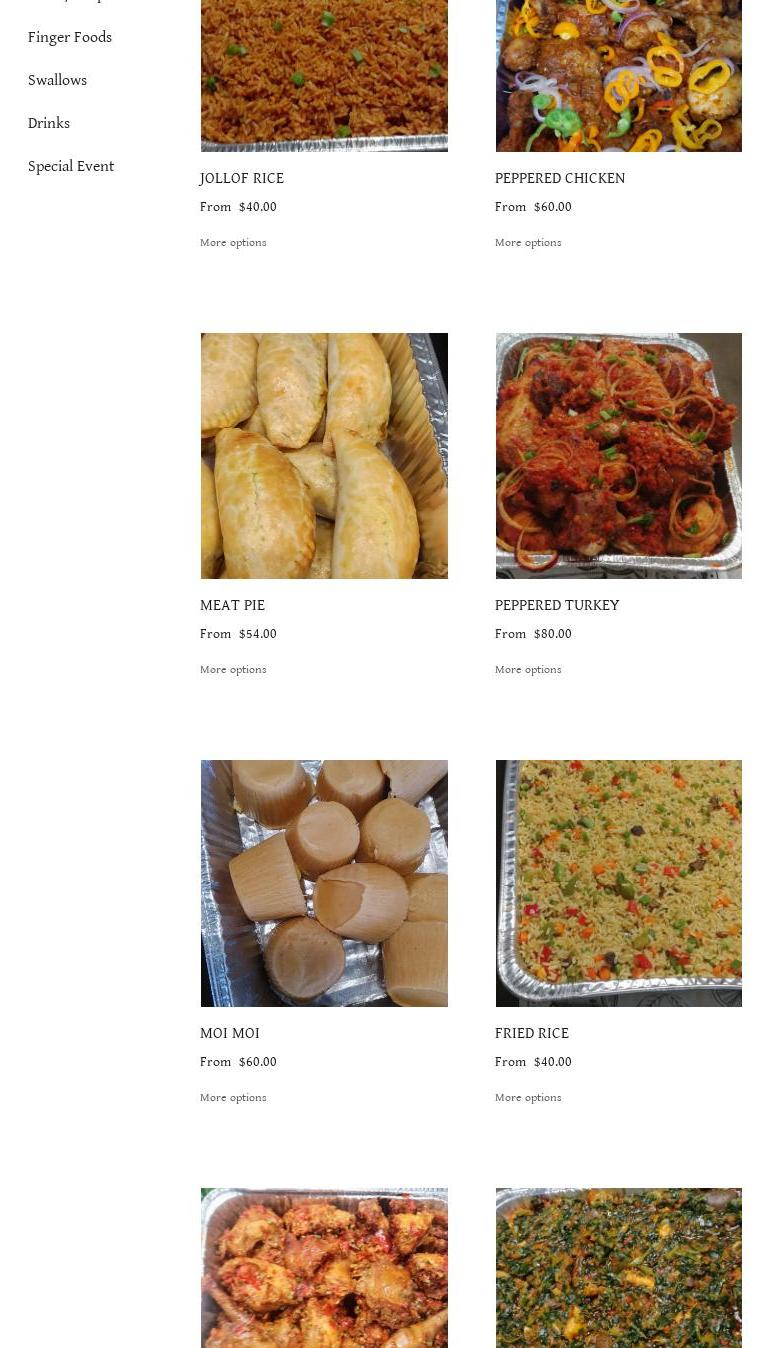 Oloris Kitchen - Authentic African Cuisine Menu