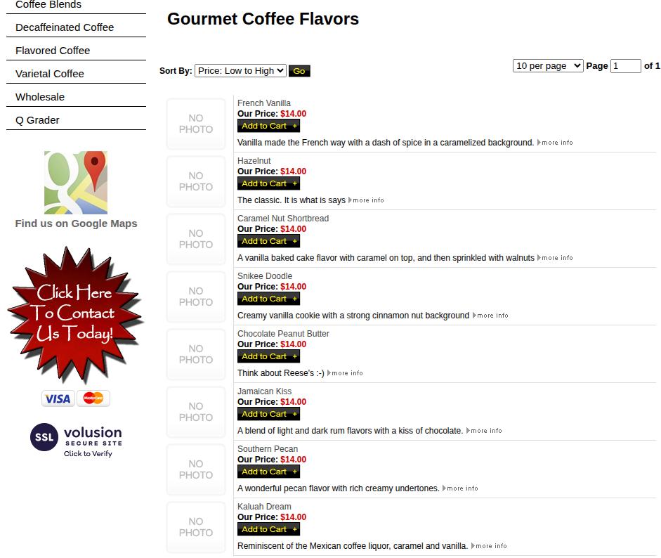 RoZark Hills Coffee Roasterie Menu