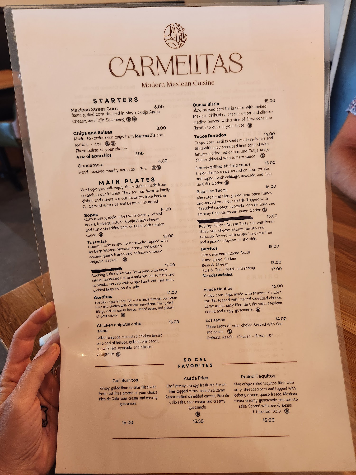 Carmelita Catering Co. Menu