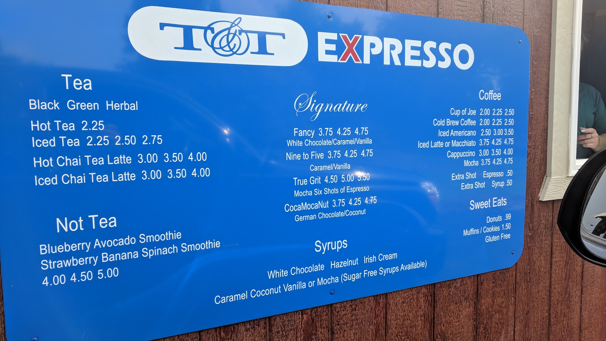 T&T Expresso Menu