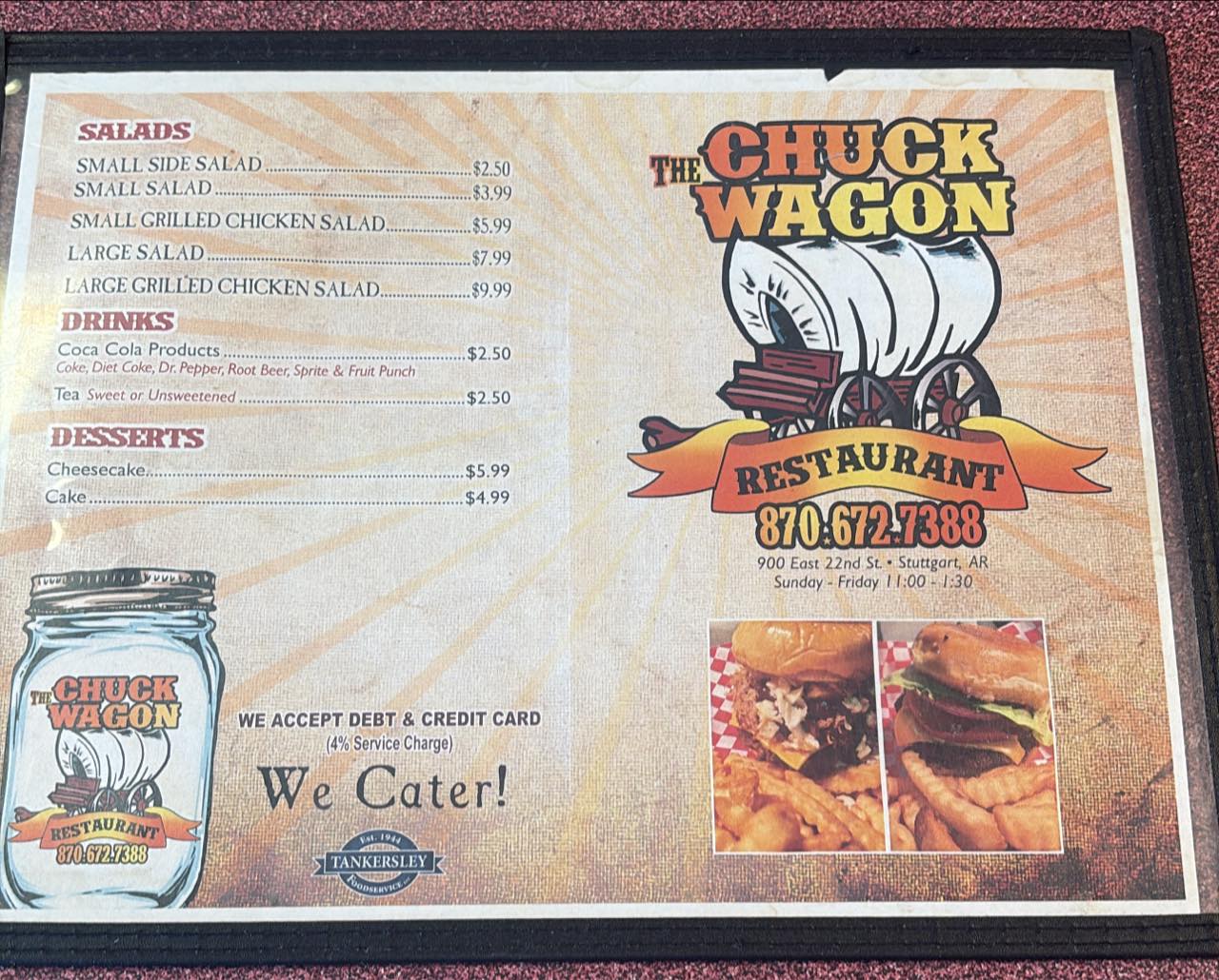 Chuck Wagon Restaurant Menu