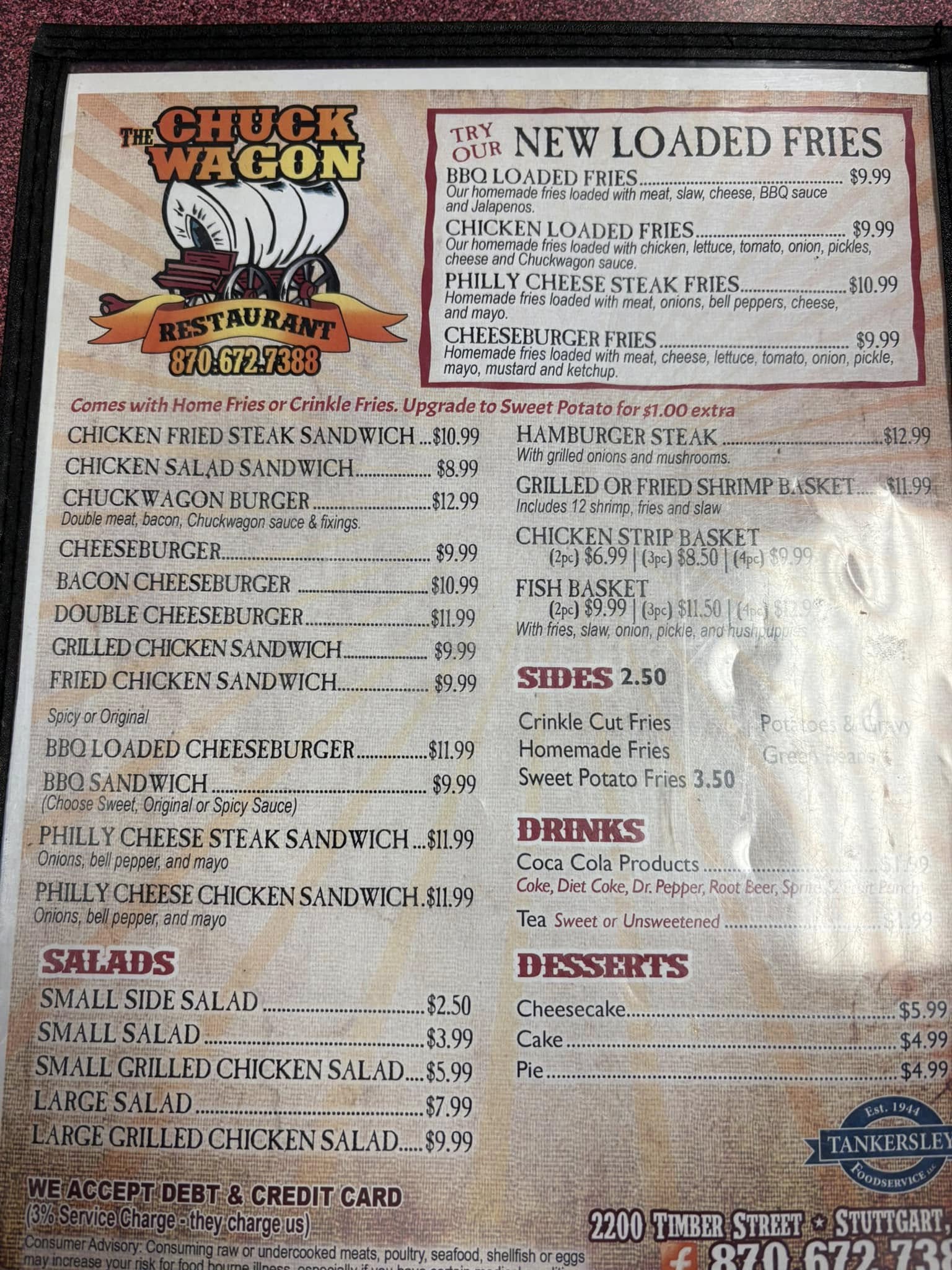 Chuck Wagon Restaurant Menu