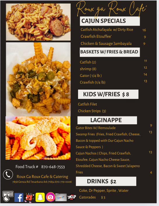 Shell Shack @ Crossties Menu