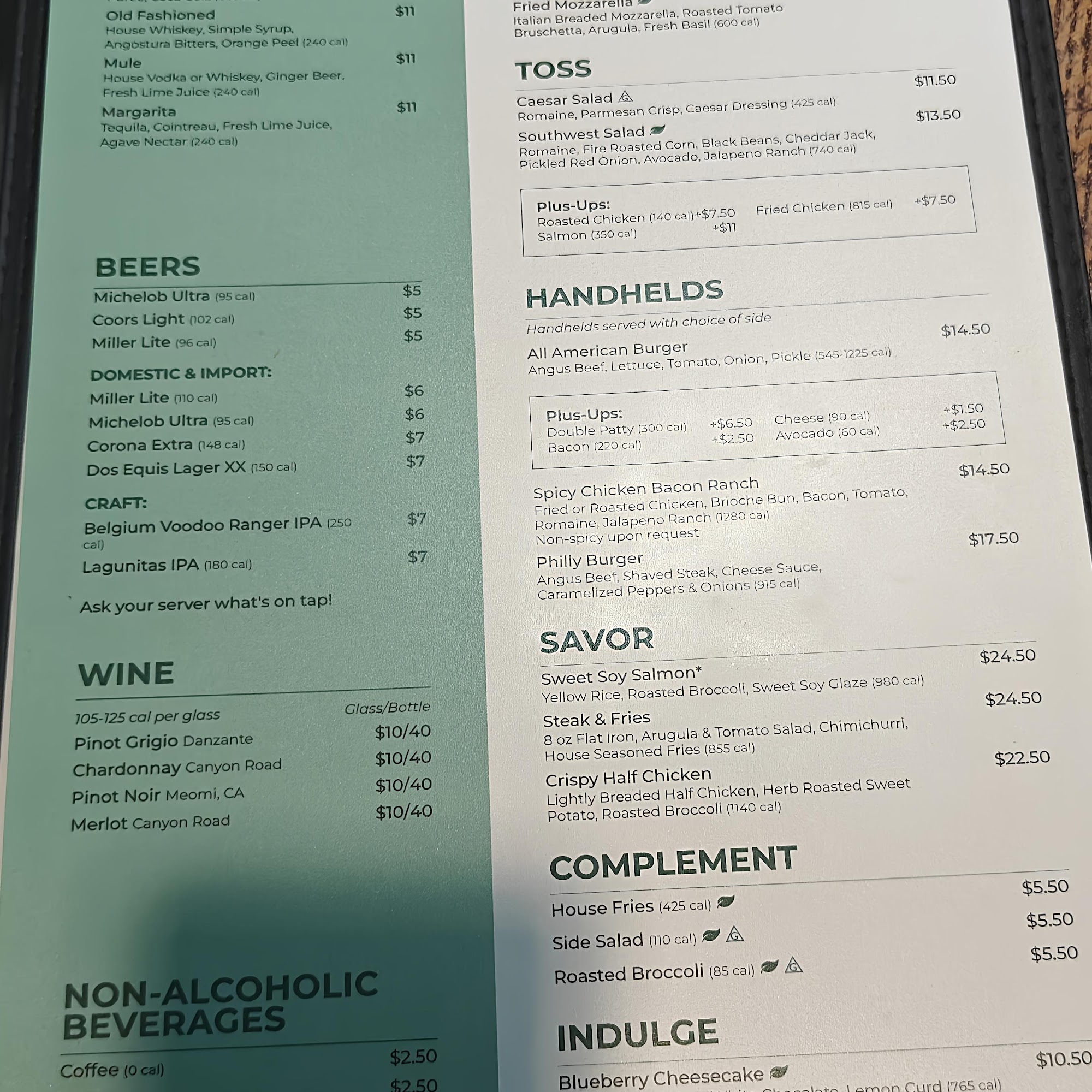 Connections Bar & Grill Menu