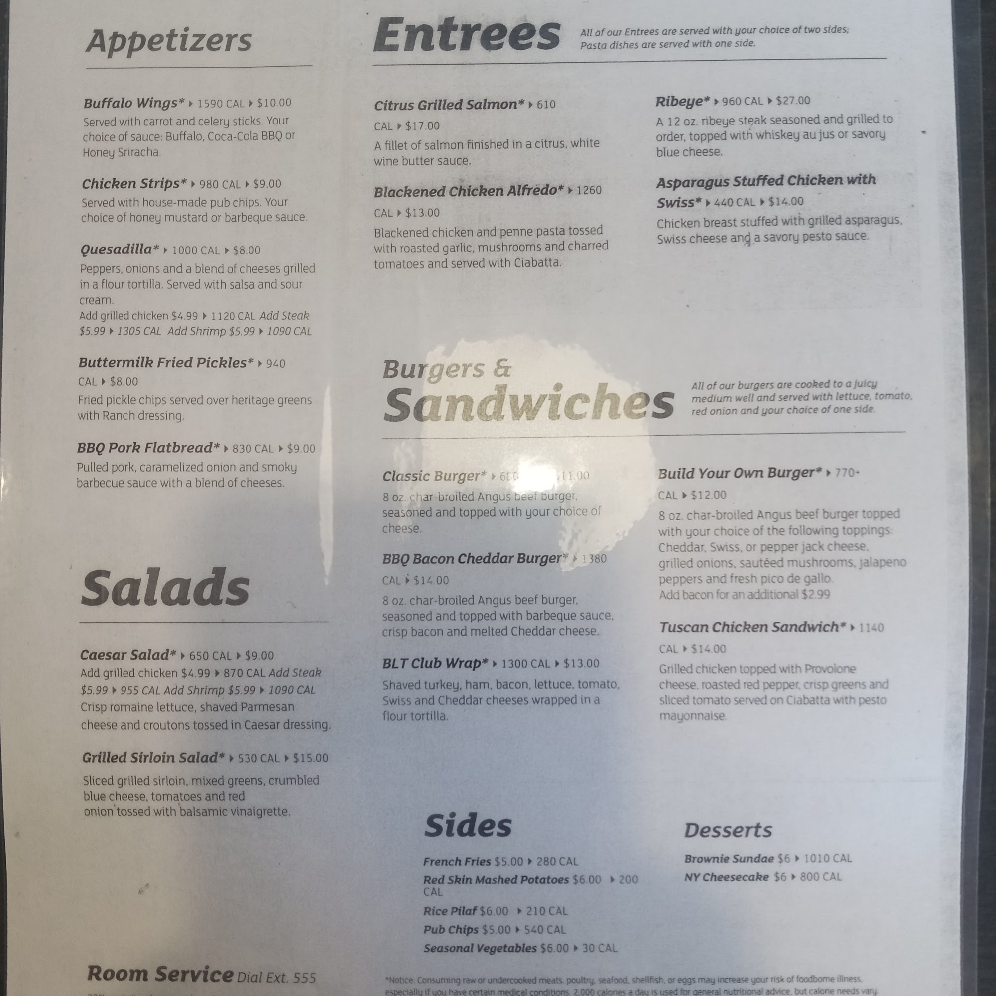 Connections Bar & Grill Menu