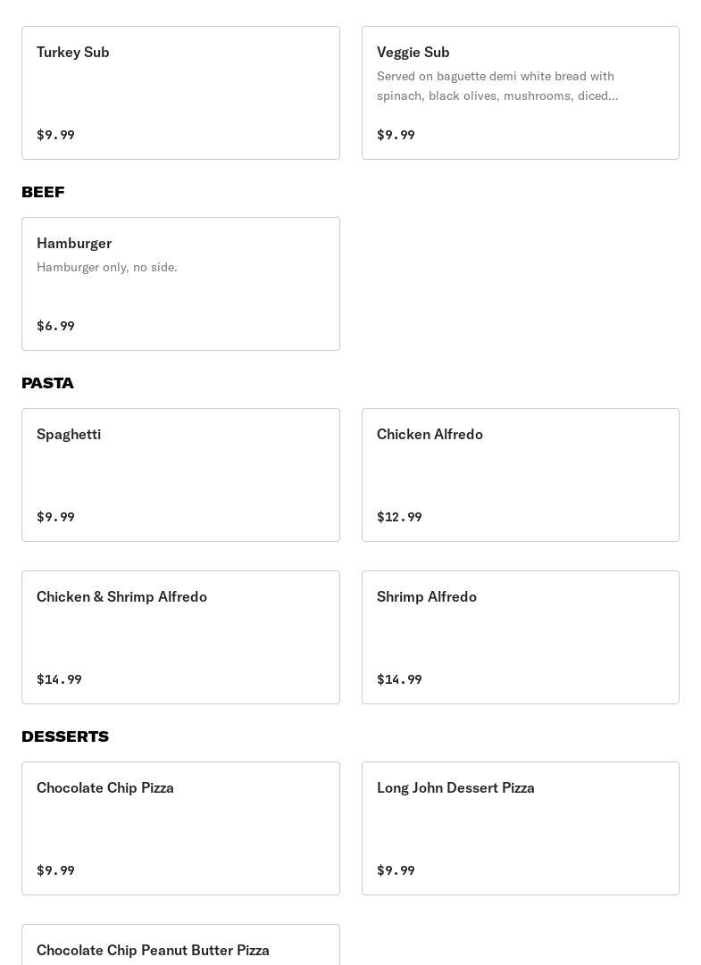 Main Street Pizza Menu